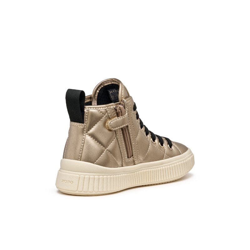 Geox Kids Geox Junior Girl Gold Laquinny High Top Sneakers - J56M3F