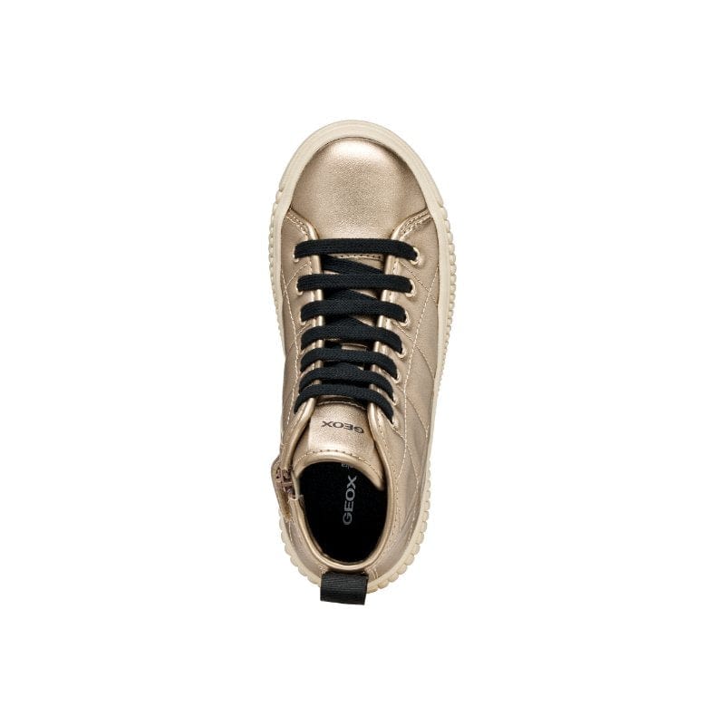 Geox Kids Geox Junior Girl Gold Laquinny High Top Sneakers - J56M3F