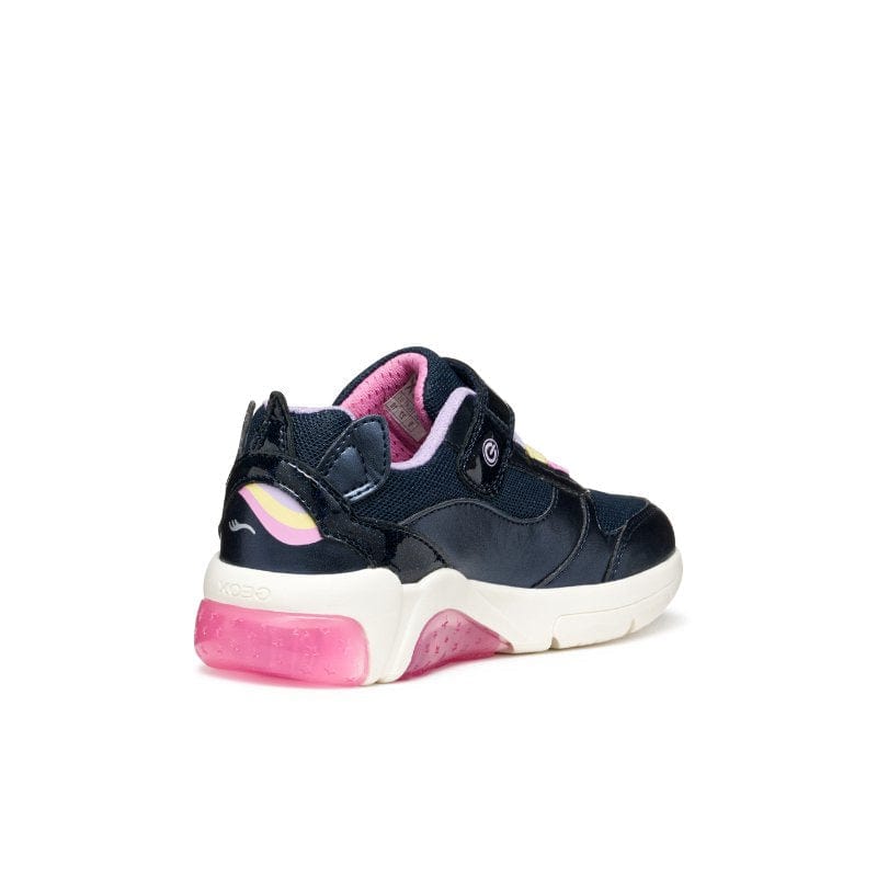 Geox Kids Geox Junior Girl Navy Fadinlight With Lights Sneakers - J55M4A