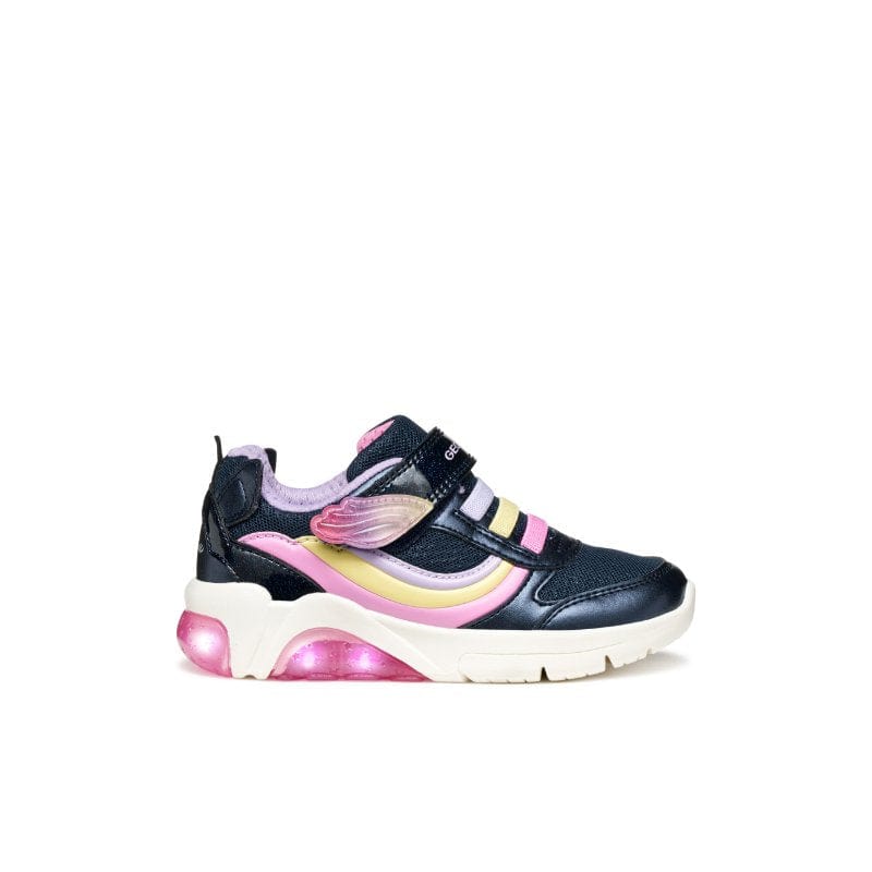 Geox Kids Geox Junior Girl Navy Fadinlight With Lights Sneakers - J55M4A