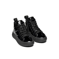 Geox Kids Geox Junior Girl Patent Black High Top Laquinny Sneakers - J56M3F
