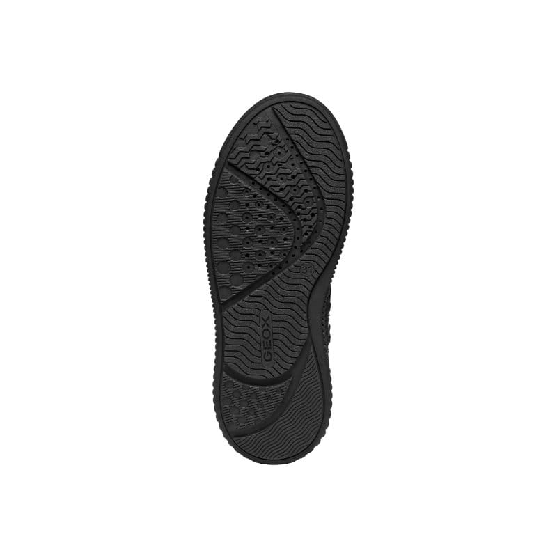 Geox Kids Geox Junior Girl Patent Black High Top Laquinny Sneakers - J56M3F