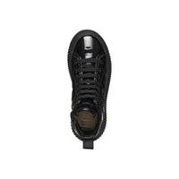 Geox Kids Geox Junior Girl Patent Black High Top Laquinny Sneakers - J56M3F