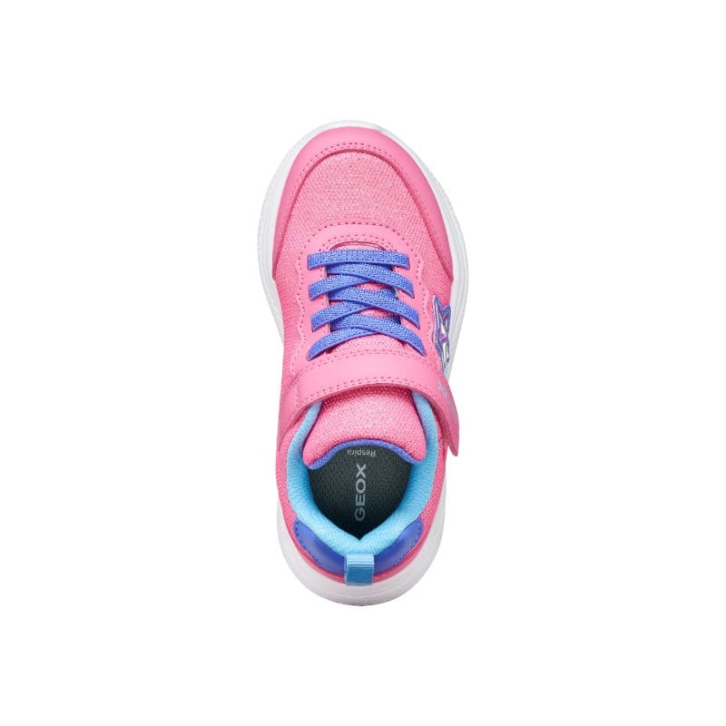 Geox Kids Geox Junior Girl Pink Riptape Closure Canvas Sprintye Sneakers - J55FWA