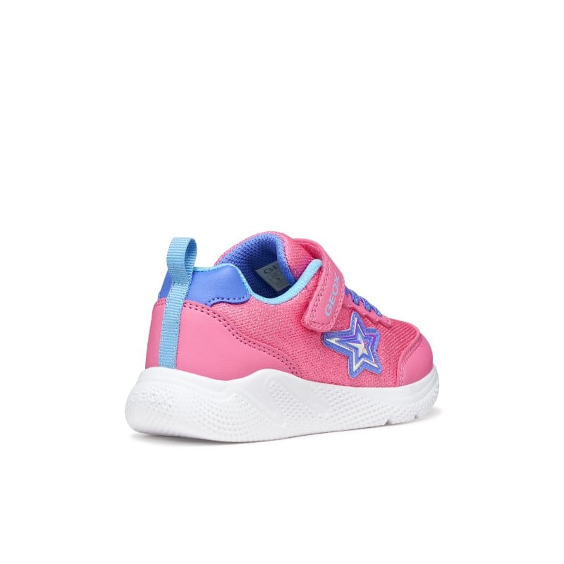 Geox Kids Geox Junior Girl Pink Riptape Closure Canvas Sprintye Sneakers - J55FWA