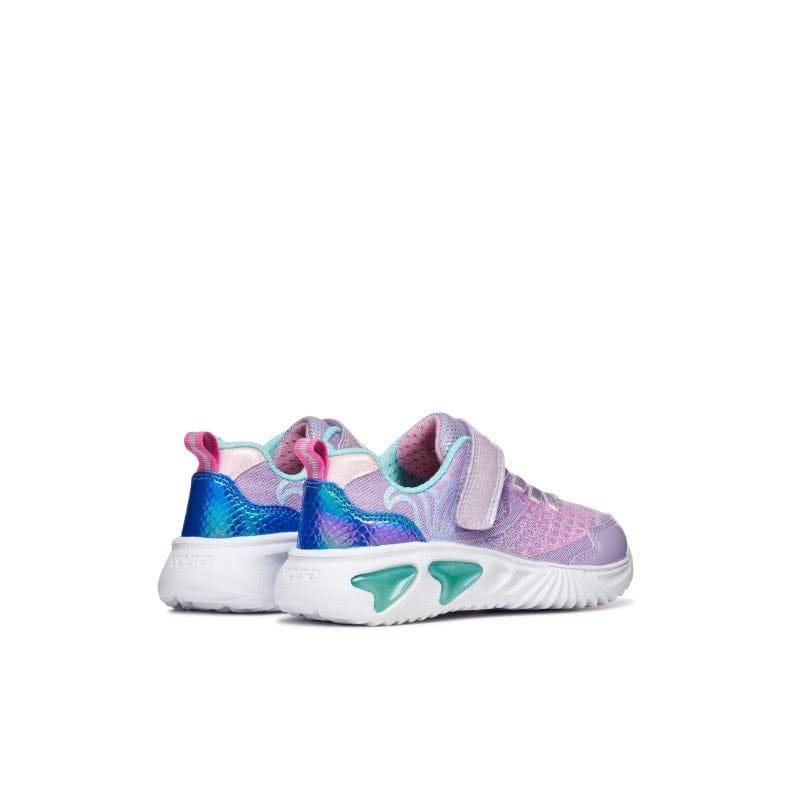 Geox Kids Geox Junior Girl Purple Riptape with Lights Assister Sneakers - J65E9A
