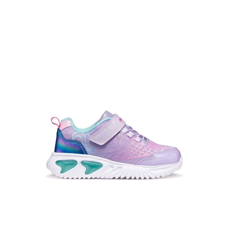 Geox Kids Geox Junior Girl Purple Riptape with Lights Assister Sneakers - J65E9A