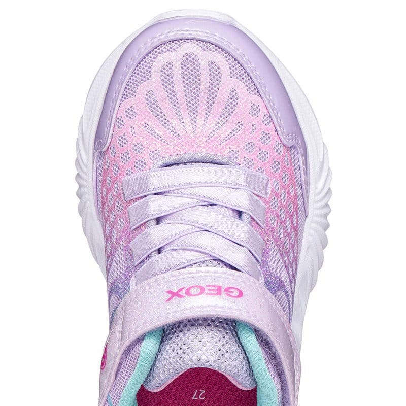 Geox Kids Geox Junior Girl Purple Riptape with Lights Assister Sneakers - J65E9A