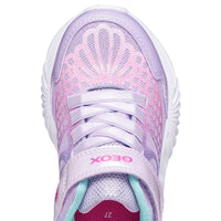 Geox Kids Geox Junior Girl Purple Riptape with Lights Assister Sneakers - J65E9A