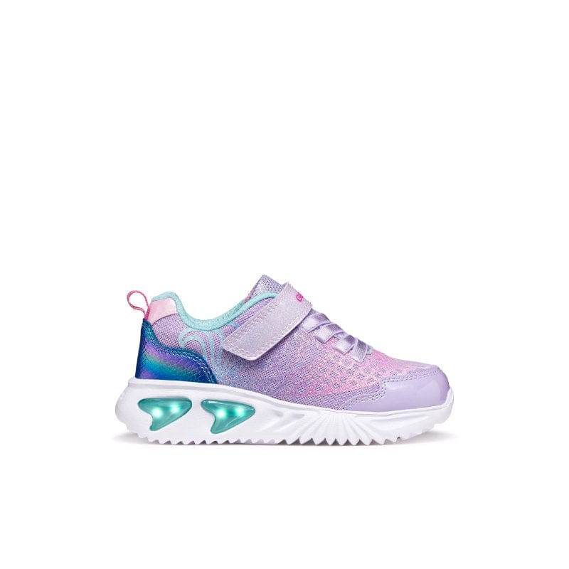 Geox Kids Geox Junior Girl Purple Riptape with Lights Assister Sneakers - J65E9A