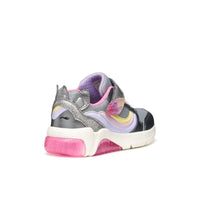 Geox Kids Geox Junior Girl Silver Fadinlight With Lights Sneakers - J55M4A