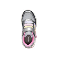 Geox Kids Geox Junior Girl Silver Fadinlight With Lights Sneakers - J55M4A