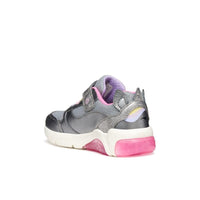 Geox Kids Geox Junior Girl Silver Fadinlight With Lights Sneakers - J55M4A