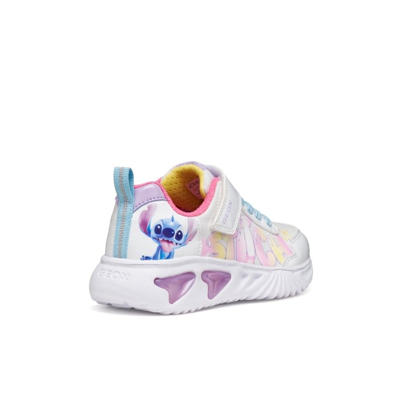 Geox Kids Geox Junior Girl White Lights Up Sole Assister Sneakers - J65E9B