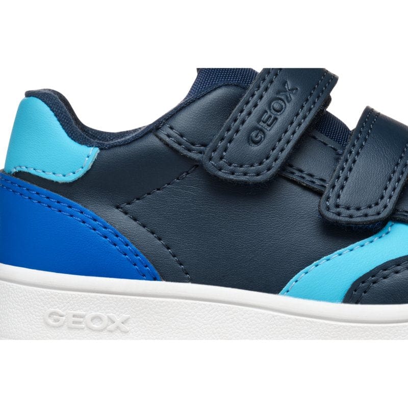 Geox Kids Geox Navy Eclyper Sneakers With Straps B555LA