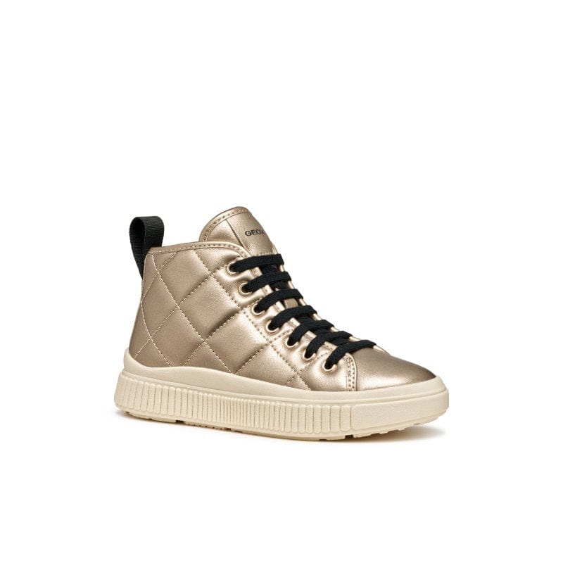 Geox Kids GOLD / 11.5UK Geox Junior Girl Gold Laquinny High Top Sneakers - J56M3F