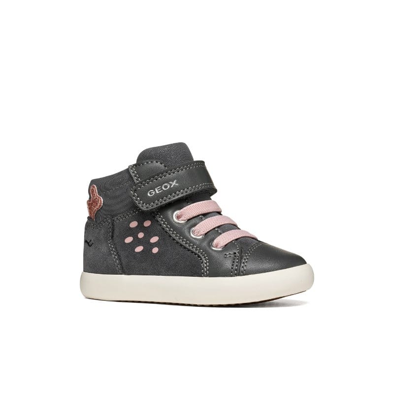 Geox Kids GREY / 5UK Geox Infants Girls Grey Velcro Strap B Gisli Sneakers - B661MA