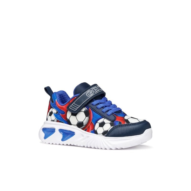 Geox Kids NAVY / 8.5UK Geox Junior Boys Navy Lights Up Sole Assister Sneakers - J45DZB