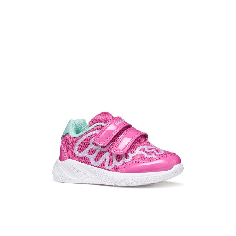 Geox Kids PINK / 4.5UK Geox Infants Girls Pink Velcro Strap Sprintye Sneakers -  B654TA