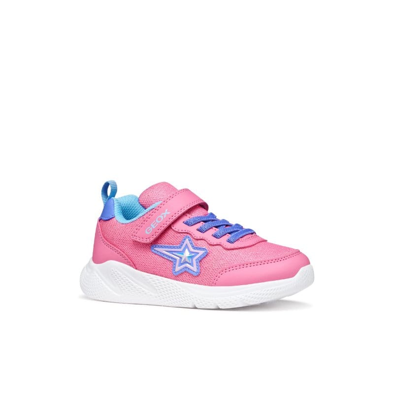 Geox Kids PINK / 8.5UK Geox Junior Girl Pink Riptape Closure Canvas Sprintye Sneakers - J55FWA