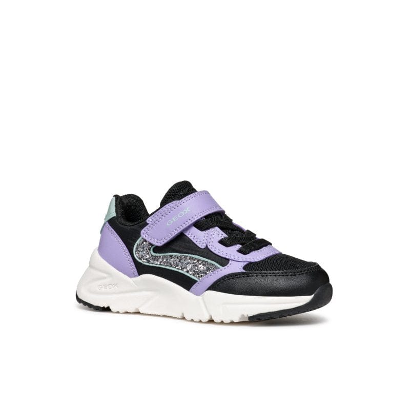 Geox Kids PURPLE / 10UK Geox Junior Girl Purple Glittery Loftus Sneakers - J46M2A