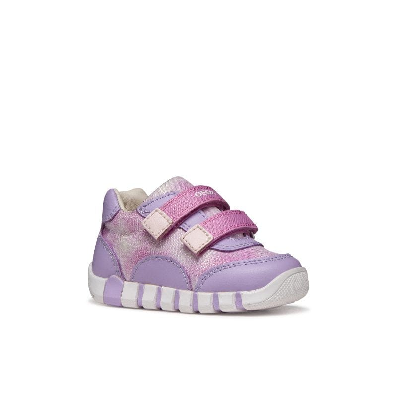 Geox Kids PURPLE / 3.5UK Geox Infants Girls Purple Velcro Strap Macchia Sneakers -  B3558A