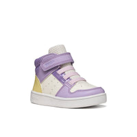 Geox Kids PURPLE / 6UK Geox Infants Girls Purple High Top Velcro Strap Eclyper Sneakers - B465MA