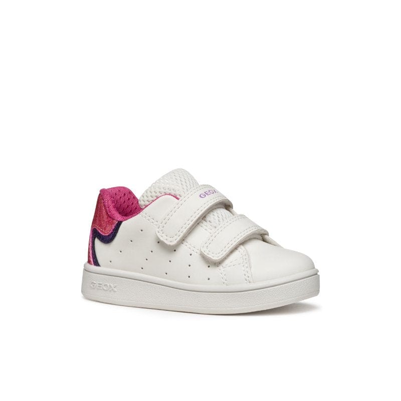 Geox Kids WHITE / 4.5UK Geox Infants Girls White Double Straps Eclyper Sneakers - B365MA