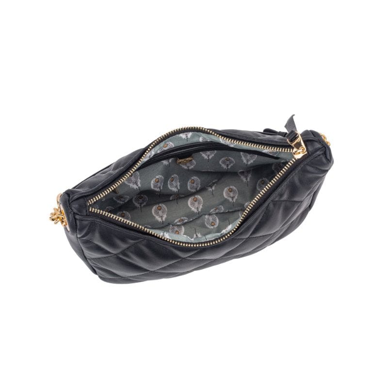 Gionni Womens BLACK / ONE SIZE Gionni Womens Black Diamond Curved Shoulder Bag - 11G2860