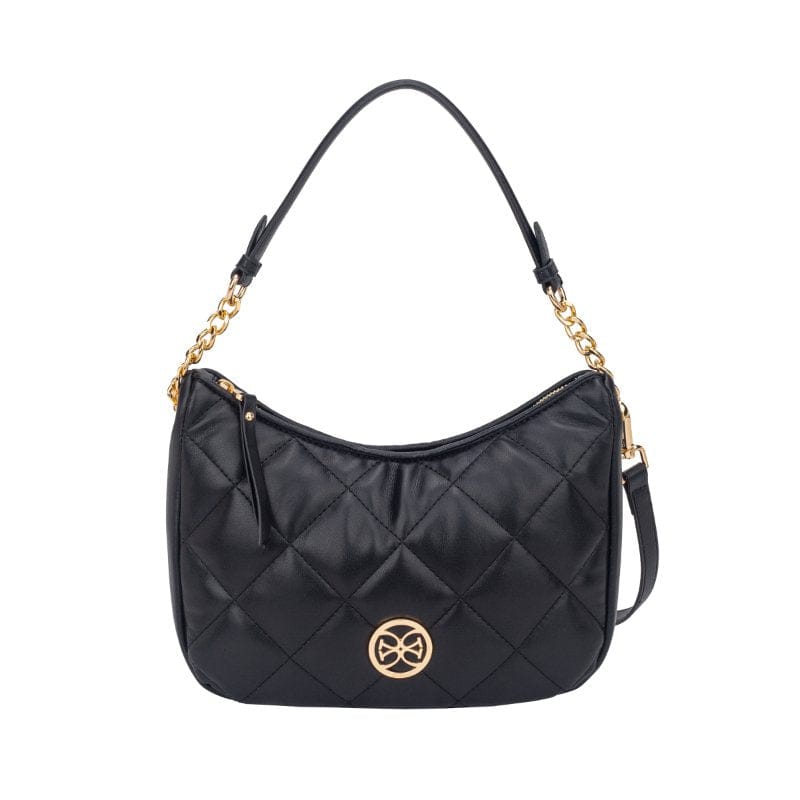 Gionni Womens BLACK / ONE SIZE Gionni Womens Black Diamond Curved Shoulder Bag - 11G2860
