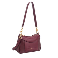 Gionni Womens BURGUNDY / ONE SIZE Gionni Womens Burgundy Saffron Double Zip Shoulder Bag - 11G2917