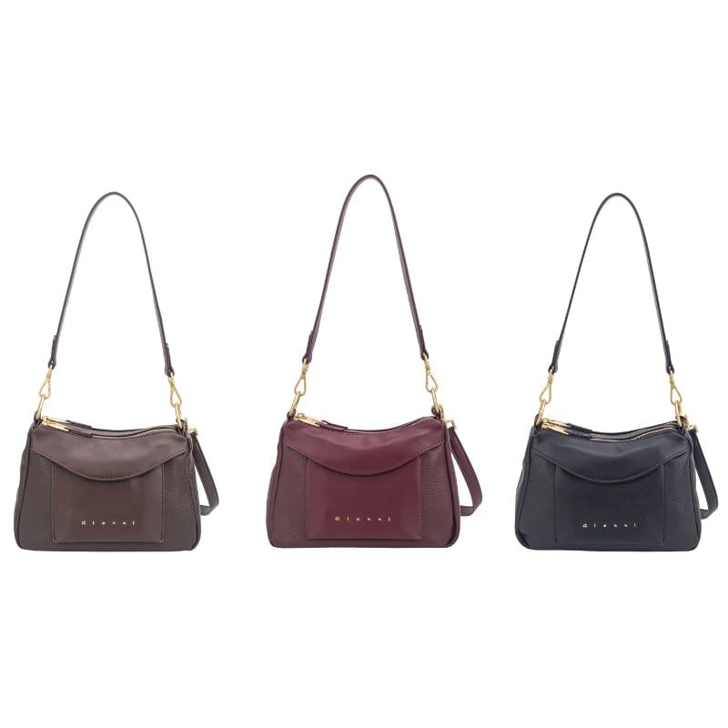 Gionni Womens BURGUNDY / ONE SIZE Gionni Womens Burgundy Saffron Double Zip Shoulder Bag - 11G2917