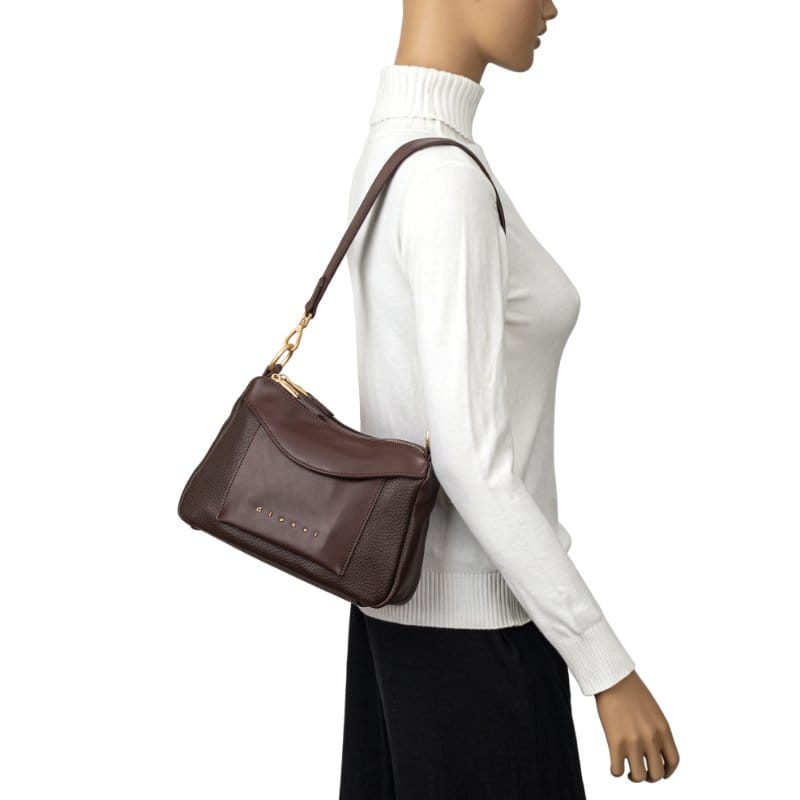 Gionni Womens BURGUNDY / ONE SIZE Gionni Womens Burgundy Saffron Double Zip Shoulder Bag - 11G2917