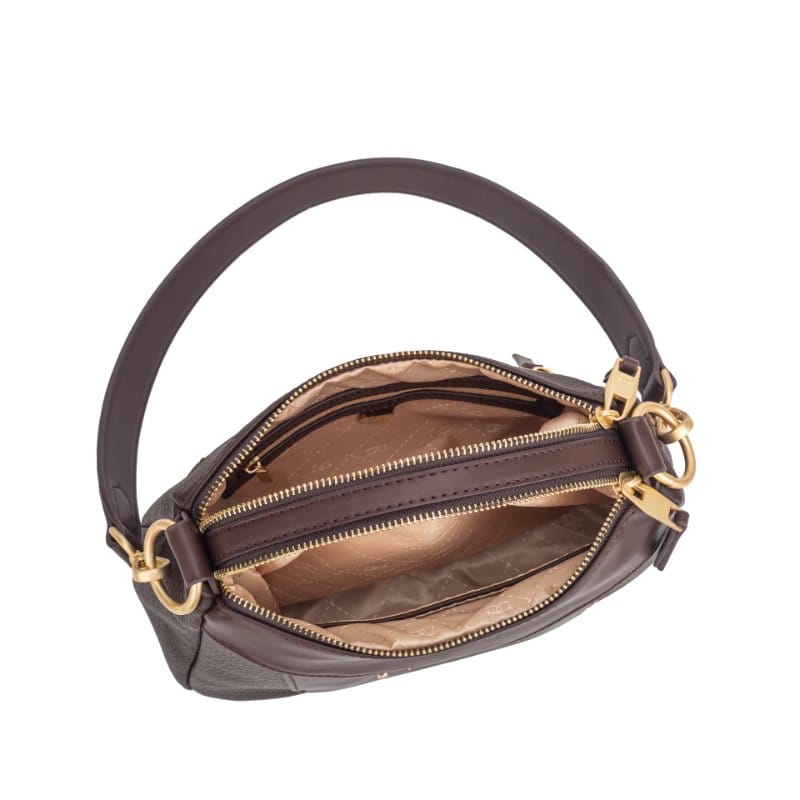 Gionni Womens BURGUNDY / ONE SIZE Gionni Womens Burgundy Saffron Double Zip Shoulder Bag - 11G2917