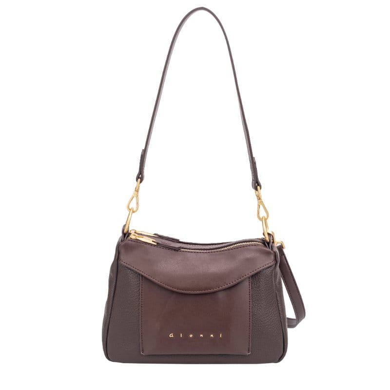 Gionni Womens BURGUNDY / ONE SIZE Gionni Womens Burgundy Saffron Double Zip Shoulder Bag - 11G2917