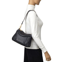 Gionni Womens BURGUNDY / ONE SIZE Gionni Womens Burgundy Saffron Double Zip Shoulder Bag - 11G2917