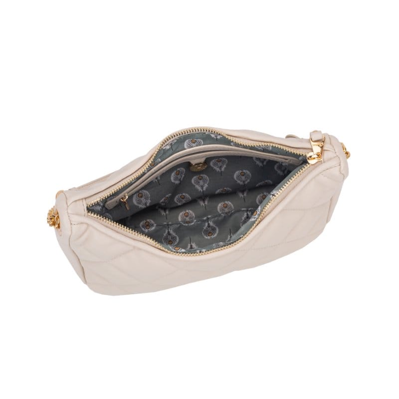 Gionni Womens OFF WHITE / ONE SIZE Gionni Womens Off White Diamond Curved Shoulder Bag - 11G2860