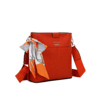 Gionni Womens ONE SIZE / ORANGE Gionni Womens Orange Crossbody Bag With Scarf Detail Borneo - 11G2635