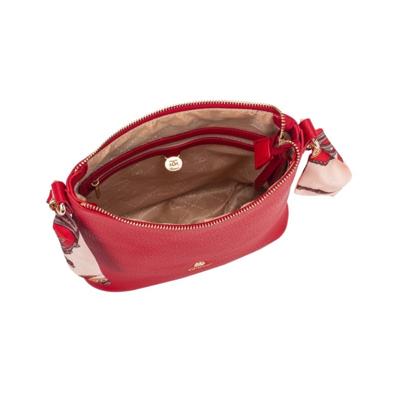 Gionni Womens RED / ONE SIZE Gionni Womens Red Curved Zip Xbody Bag Seebreeze - 11G2745