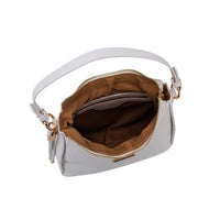 Gionni Womens WHITE / ONE SIZE Gionni Womens White Orchid Curved Top Hobo Bag - 18H1637