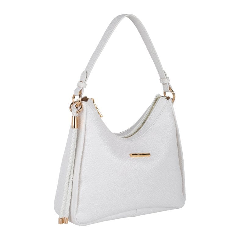 Gionni Womens WHITE / ONE SIZE Gionni Womens White Orchid Curved Top Hobo Bag - 18H1637
