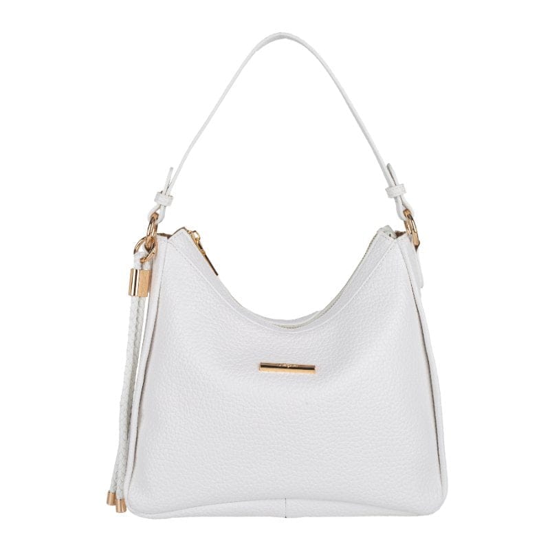 Gionni Womens WHITE / ONE SIZE Gionni Womens White Orchid Curved Top Hobo Bag - 18H1637