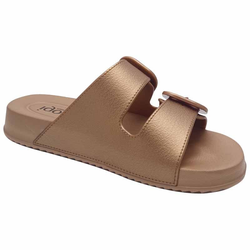 Igor Womens Igor Womens Gold Large Buckle Mule Sandal - S10327