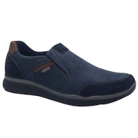 Imac Mens NAVY / 8UK Imace Mens Navy Waterproof Bergamo Leather Slip-On Shoe - 852298