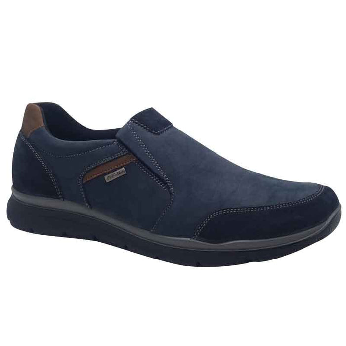 Imac Mens NAVY / 8UK Imace Mens Navy Waterproof Bergamo Leather Slip-On Shoe - 852298