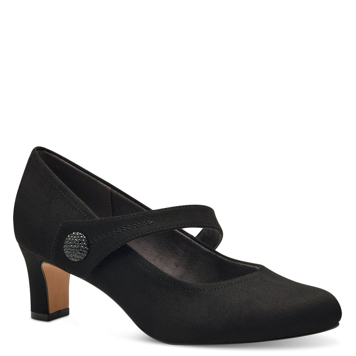 Jana Womens 3.5UK / BLACK Jana Womens Black Suede Softline High-Heel  8-22473-41