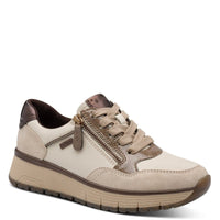 Jana Womens BEIGE / 3UK Jana Womens Beige Side Zip Wide Fit Fashion Trainer 8-23762-45