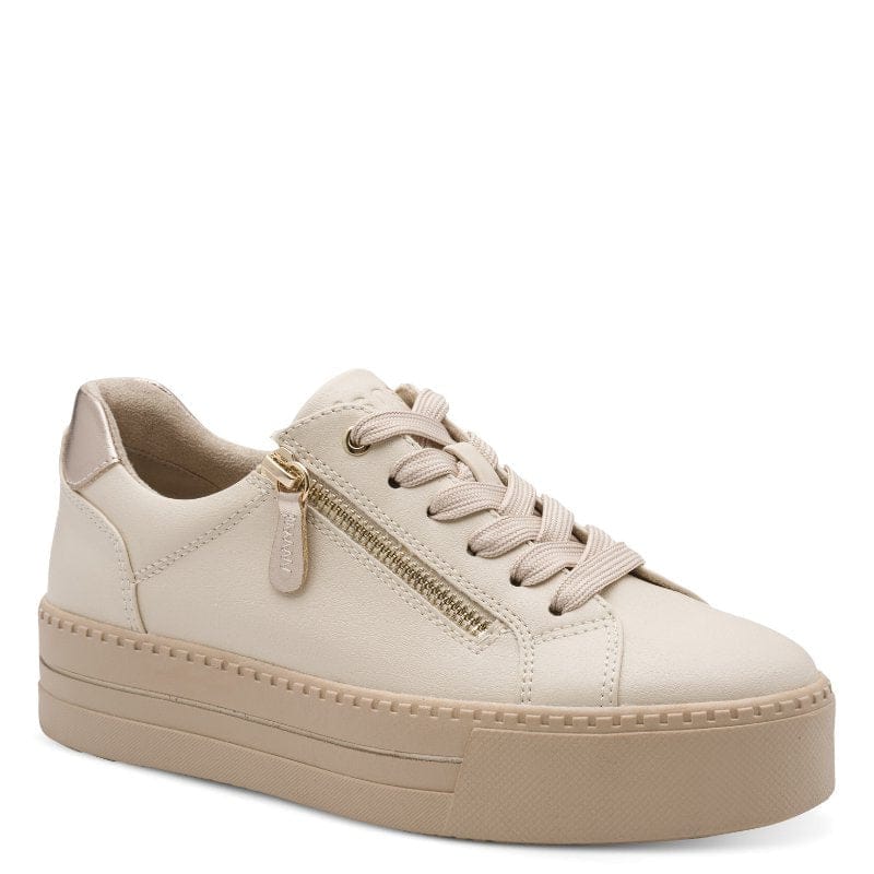Jana Womens BEIGE / 4UK Jana Womens Beige Side Zip Fashion Trainer 8-23767-43