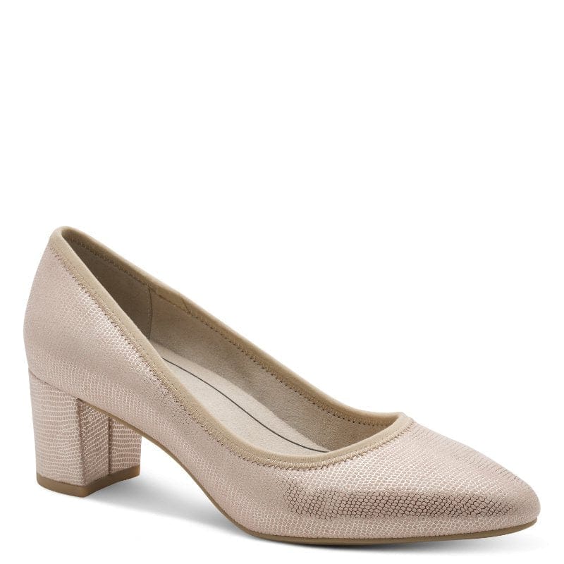 Jana Womens BEIGE / 4UK Jana Womens Beige Wide Fit Block-Heel Shoe 8-22461-46