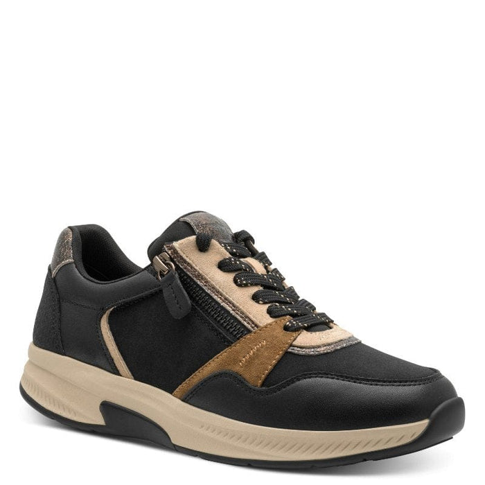 Jana Womens BLACK / 3UK Tamaris Comfort  Womens Black Side Zip Wide Fit Fashion Trainer 8-83719-47